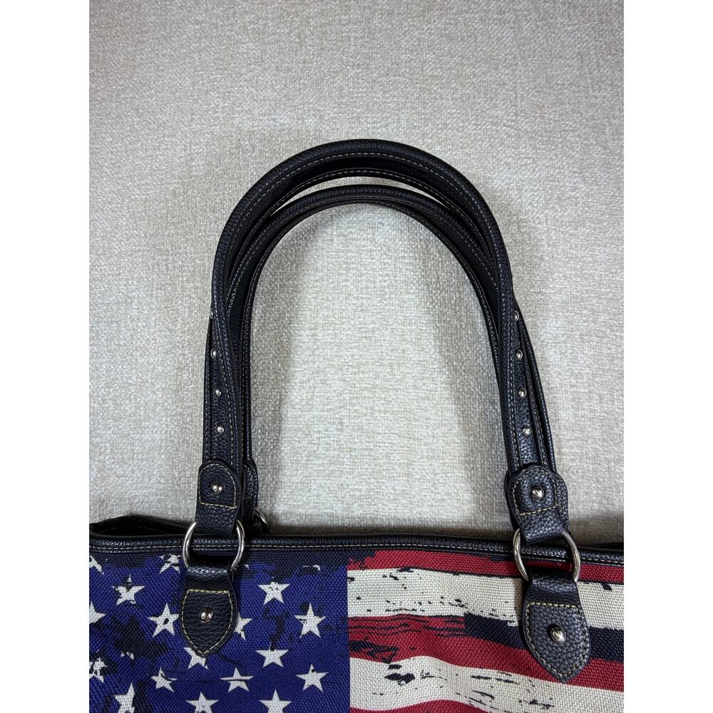 Montana West Women's Patriotic Aztec Western Purse Red White Blue Shoulder Bag - Picture 10 of 13